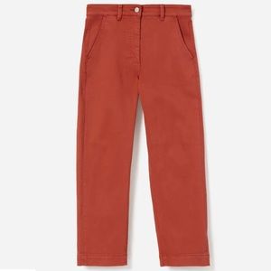 Everlane Straight Leg Cropped Pants Washed Red Sz 2